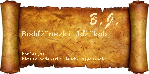 Bodánszki Jákob névjegykártya
